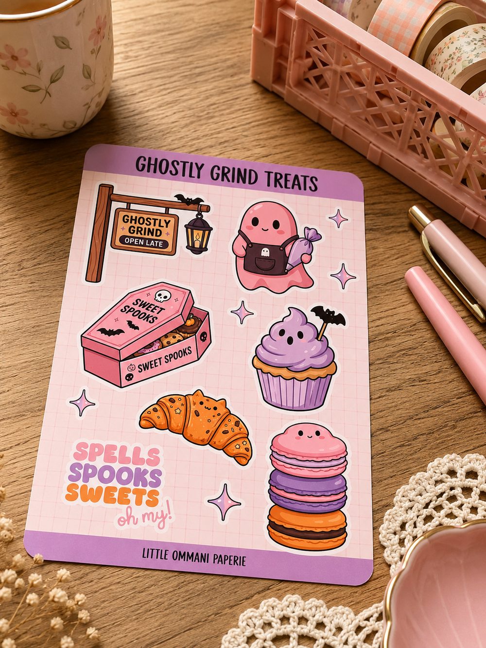 Ghostly Grind Treats sticker sheet