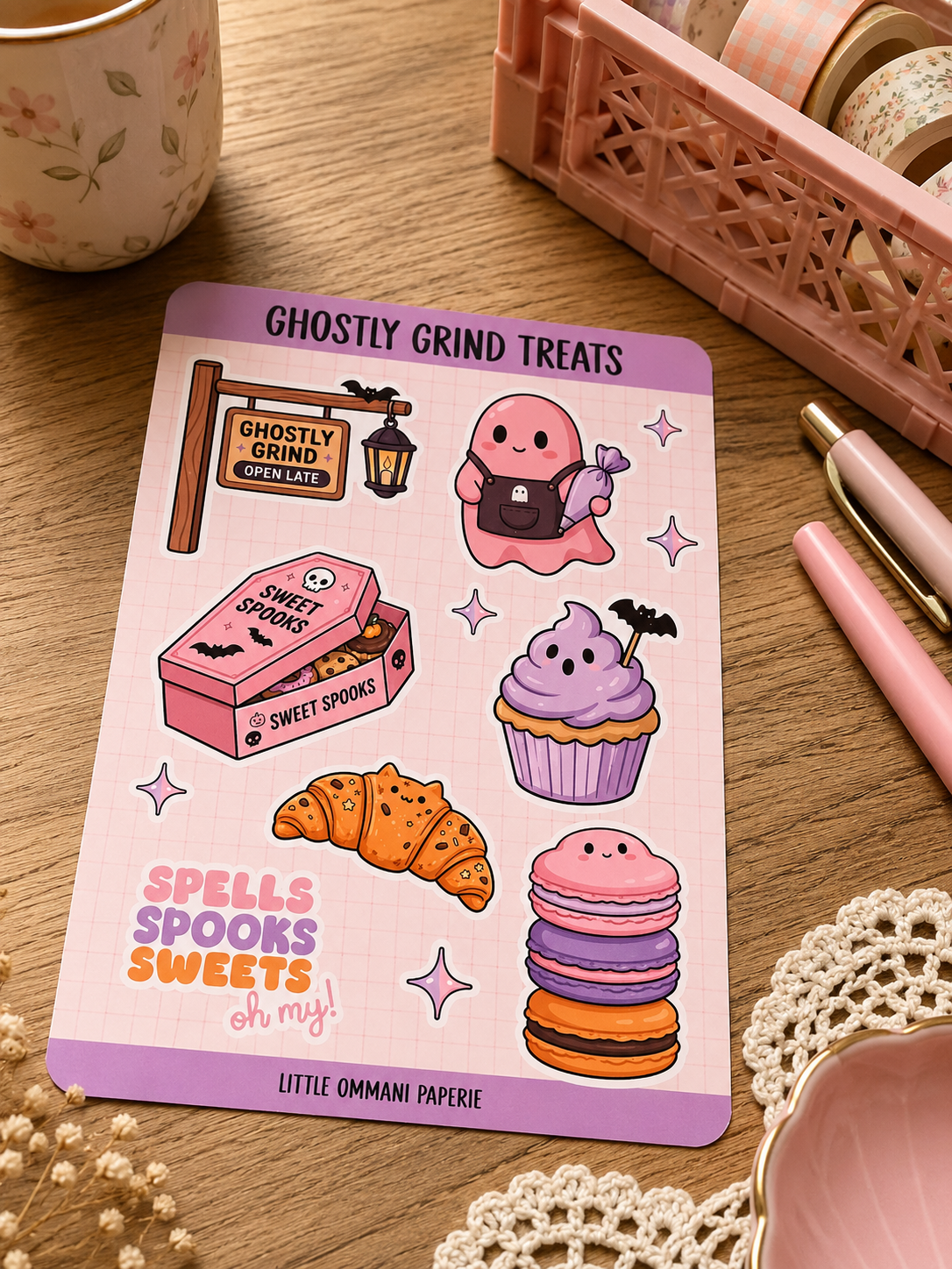 Ghostly Grind Treats sticker sheet
