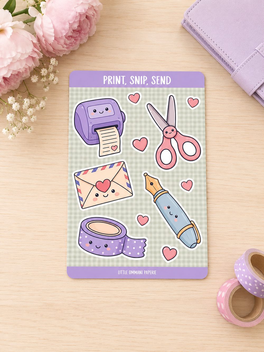 Print, Snip, Send sticker sheet