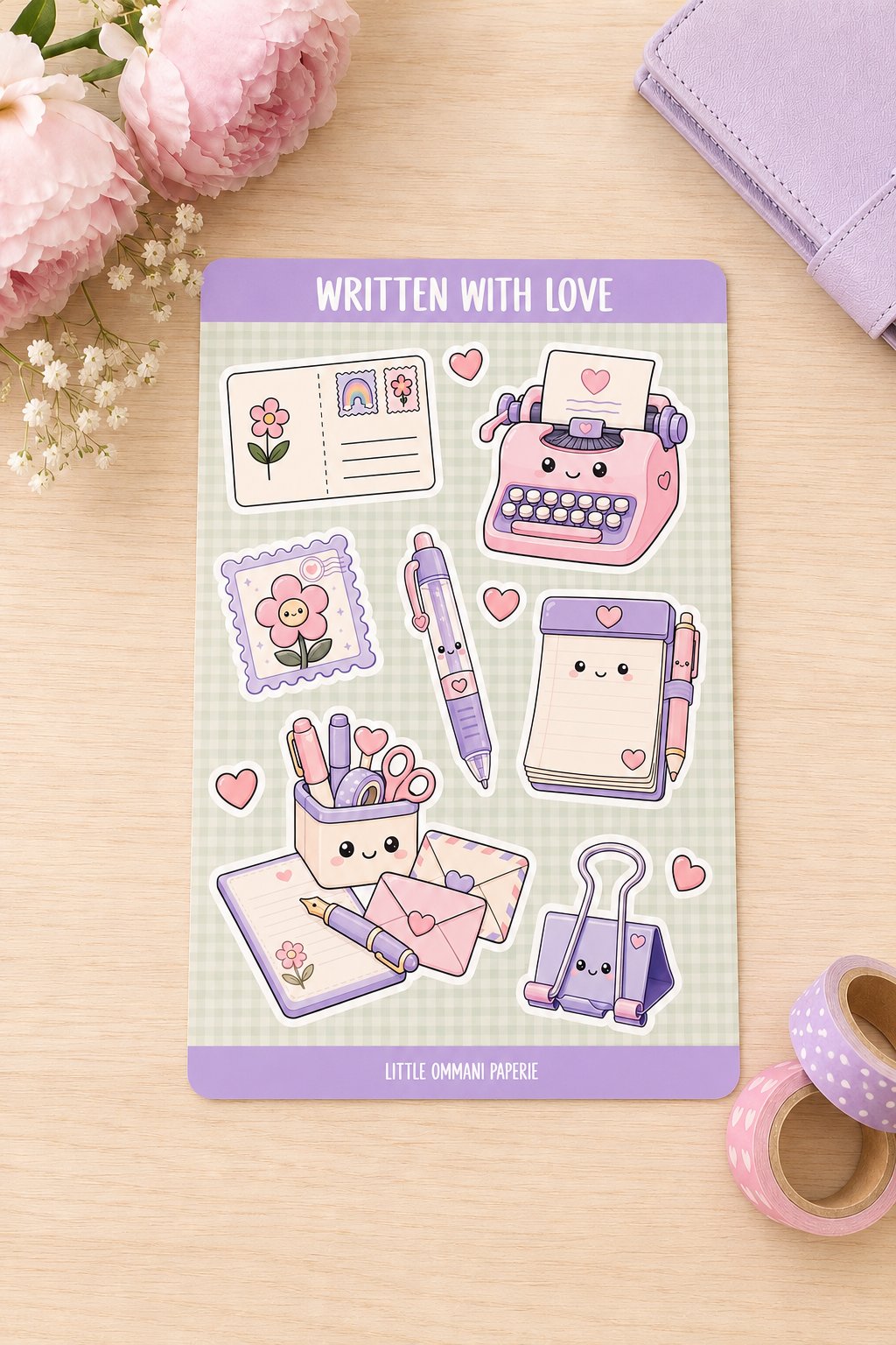 Written with Love sticker sheet